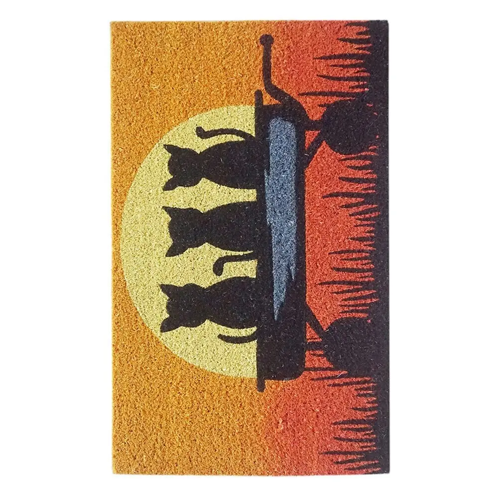 Solemate Latex Backed Coir Kittens Sun 45x75cm Slim Outdoor Stylish Doormat