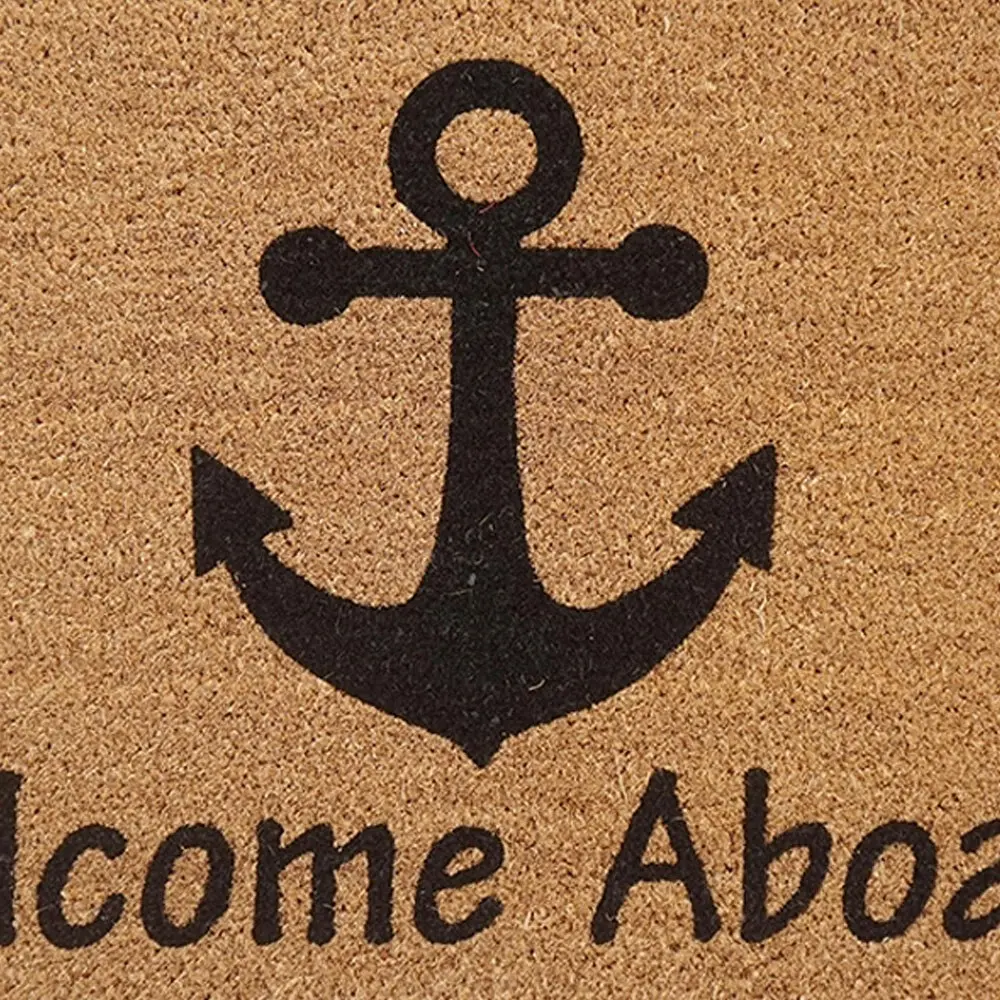 Solemate Latex Backed Coir Welcome Aboard 45x75cm Slimline Outdoor Doormat