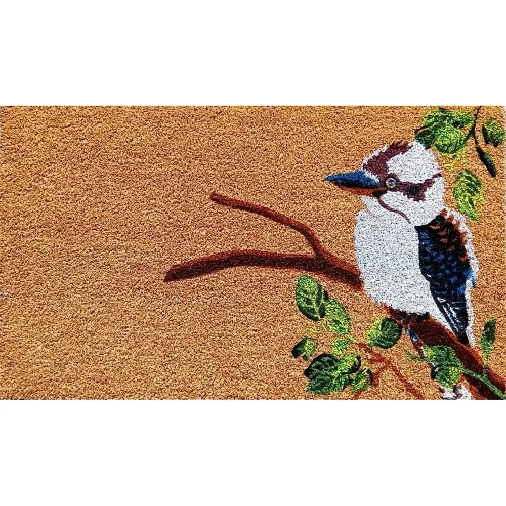 Solemate Latex Backed Coir Kookaburra 45x75cm Slim Outdoor Stylish Doormat