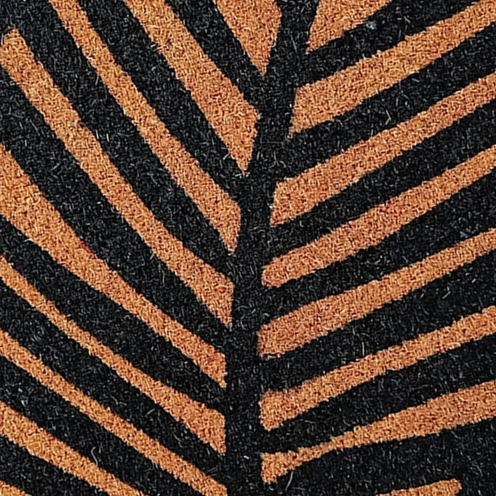 Solemate PVC Coir Black Fern 45x75cm Stylish Durable Outdoor Front Doormat