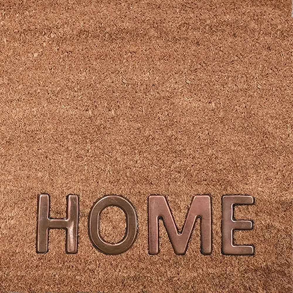 Solemate PVC Backed Coir Copper Home 45x75cm Slim Outdoor Stylish Doormat