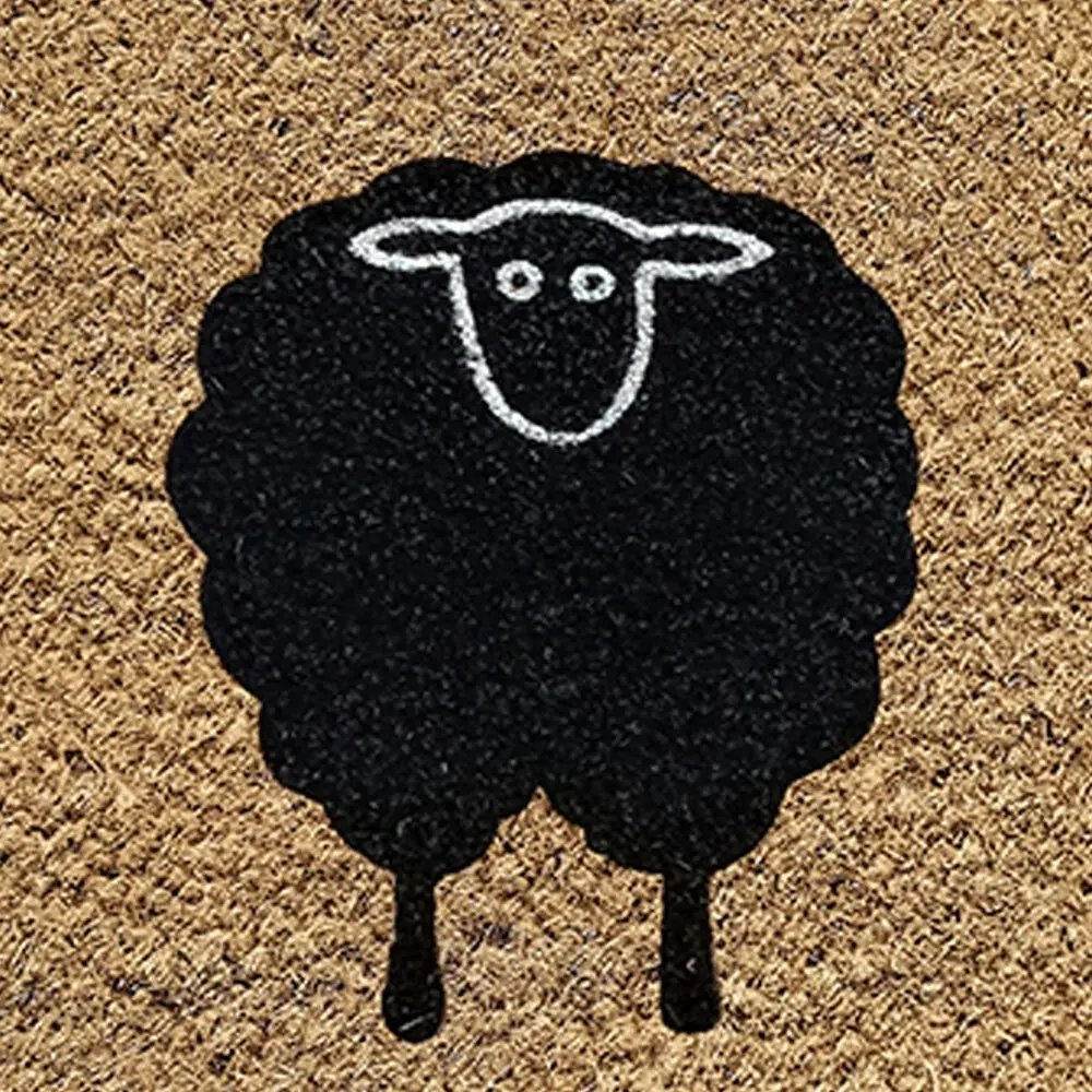 Solemate PVC Backed Coir 3 Sheep 45x110cm Slimline Outdoor Stylish Doormat