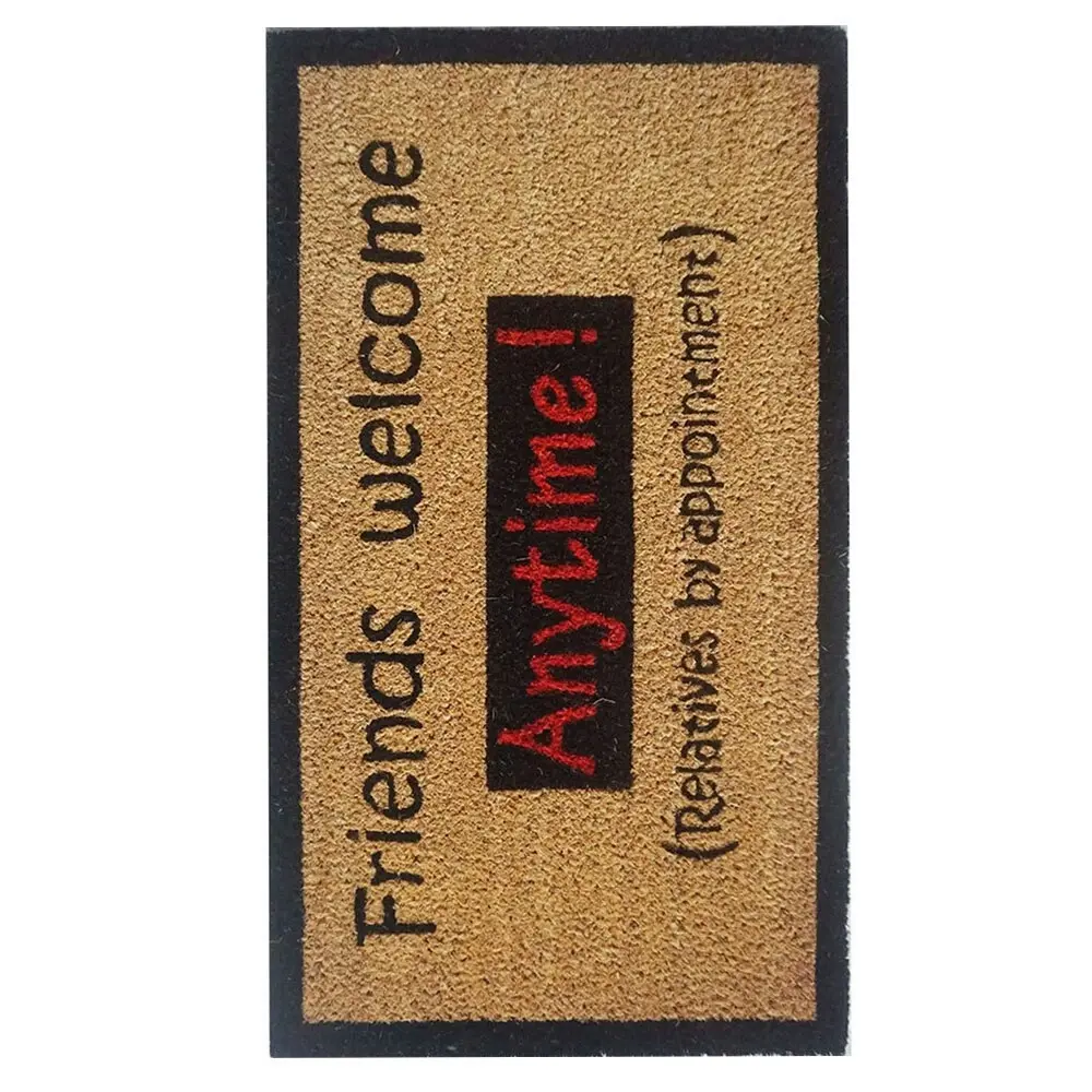 Solemate PVBacked Coir Friends Welcome 40x70cm Slim Outdoor Stylish Doormat