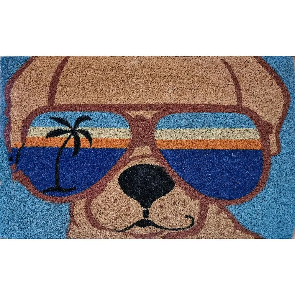 Solemate PVC Coir Puppy Sunnies 50x80cm Stylish Durable Outdoor Front Doormat