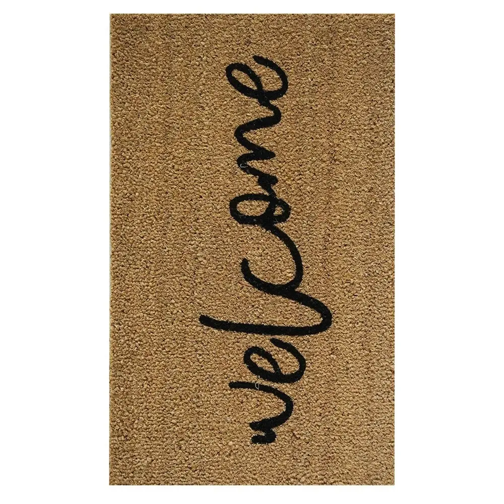 Solemate PVC Coir Welcome 50x80cm Stylish Durable Outdoor Front Doormat