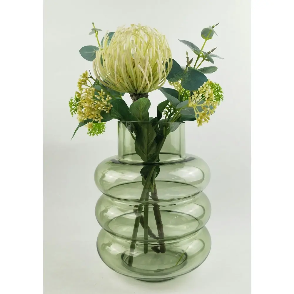 Urban 22cm Tommy Ring Glass Flower Vase Home Decorative Display Medium Sage