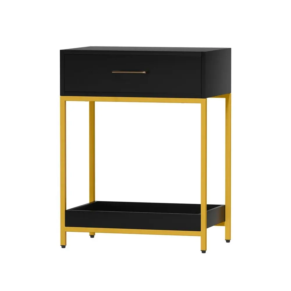 Artiss Bedside Table 1 Drawer with Shelf - MASON Black