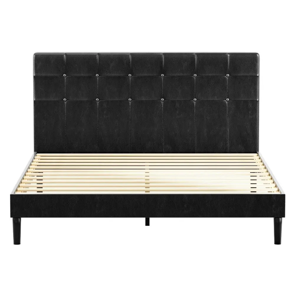 Artiss Bed Frame Queen Size LED Black RAVI