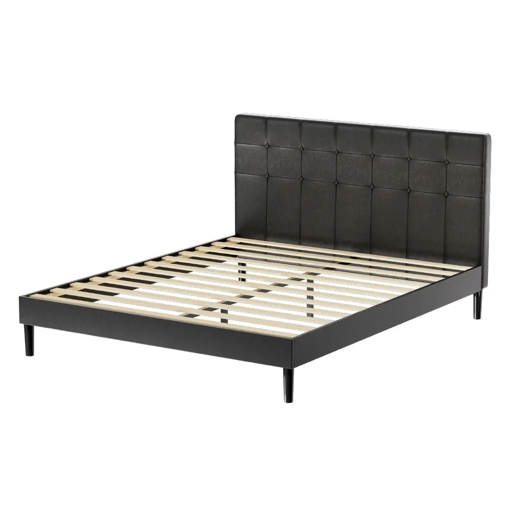 Artiss Bed Frame Queen Size LED Black RAVI