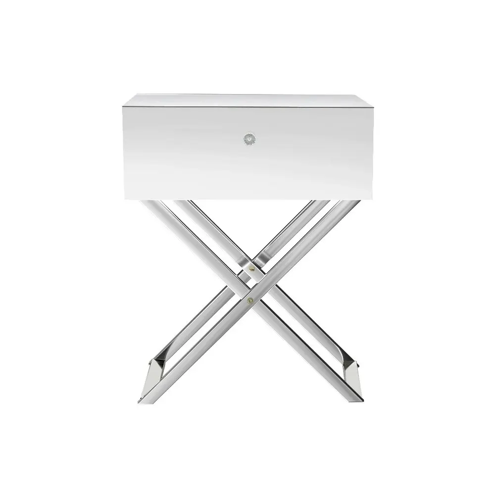 Aritss Mirrored Bedside Table - MOCO Silver