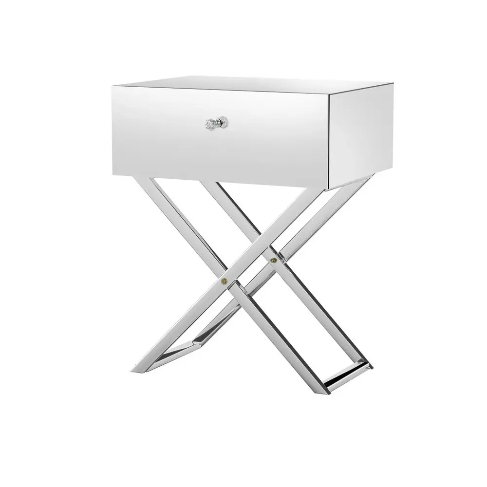 Aritss Mirrored Bedside Table - MOCO Silver