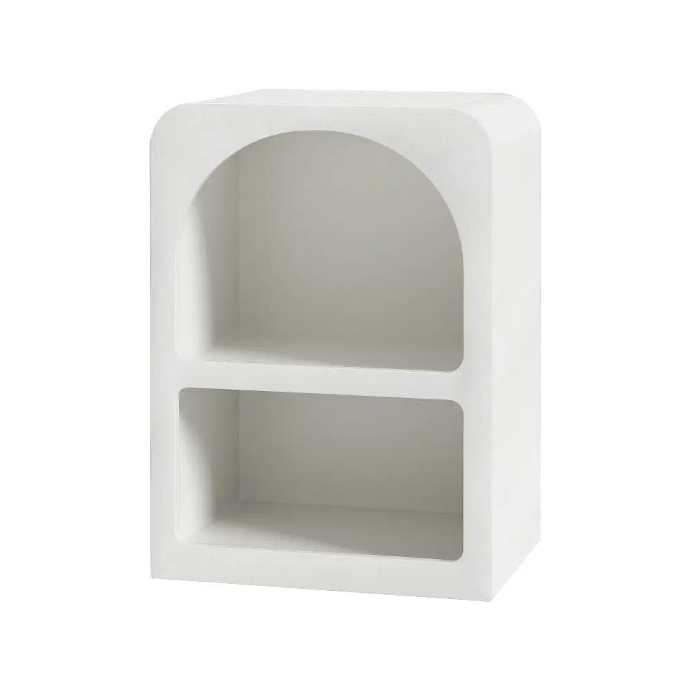 Artiss Bedside Table 2 Shelves - ARCHED White