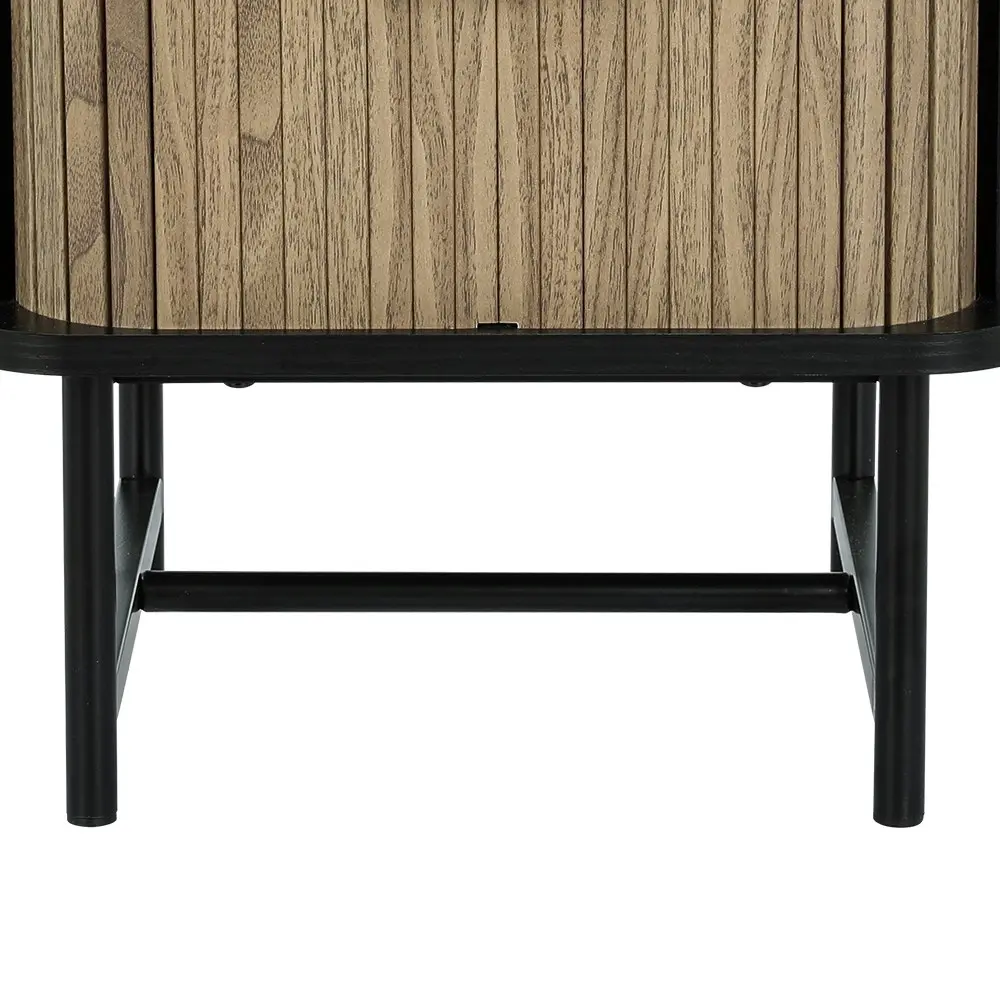 Artiss Bedside Table with Sliding Doors - BORIS