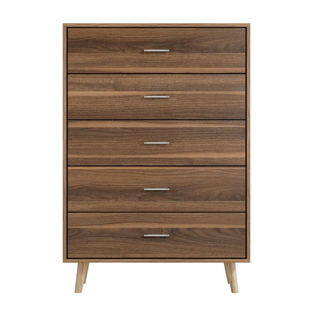 Artiss 5 Chest of Drawers - MIRI Walnut