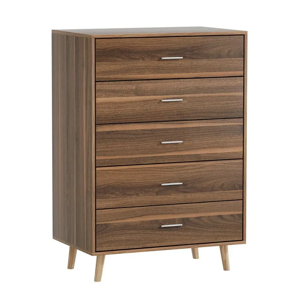 Artiss 5 Chest of Drawers - MIRI Walnut