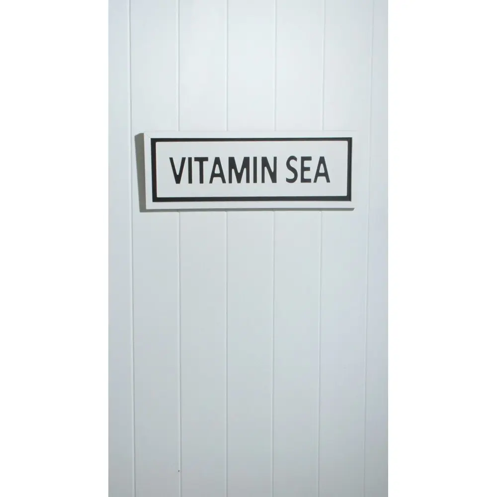 Maine & Crawford Hume Wood 45x17cm Vitamin Sea Sign Wall Hanging Home Decor