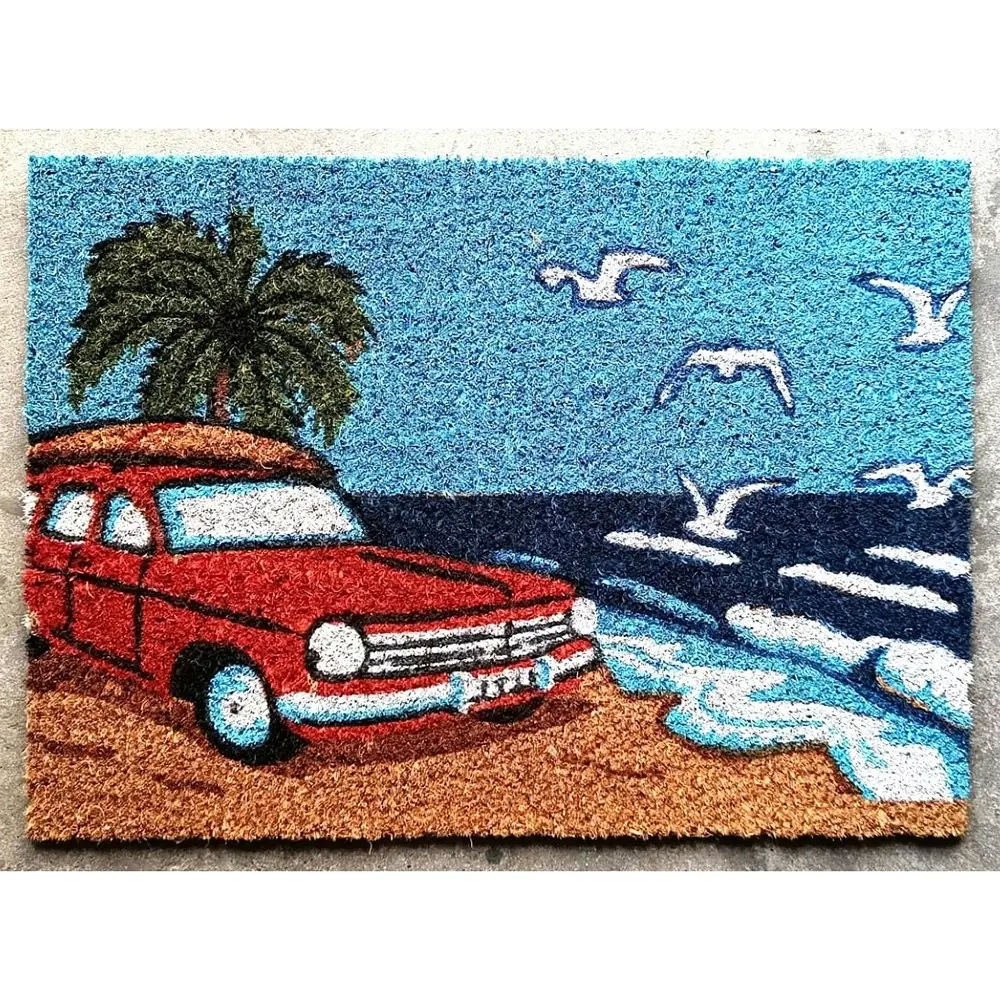 2PK Solemate Latex-Coir Red EH Surf 40x55cm Stylish Durable Front Doormat