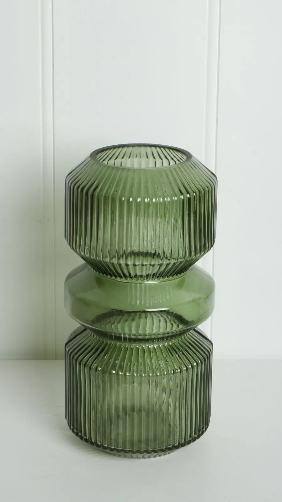 Maine & Crawford 25x13cm Bil Ribbed Glass Cylinder Vase w/ Rope Handle Decor