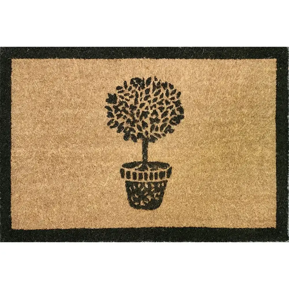 2PK Solemate Latex Bk Coir Topiary 40x60cm Stylish Durable Outdoor Front Doormat