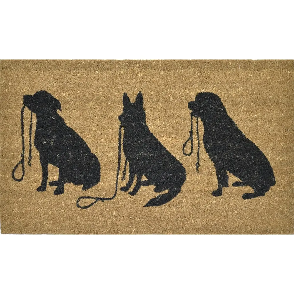 2PK Solemate Latex Backed Coir Dogs 40x60cm Stylish Outdoor Front Doormat