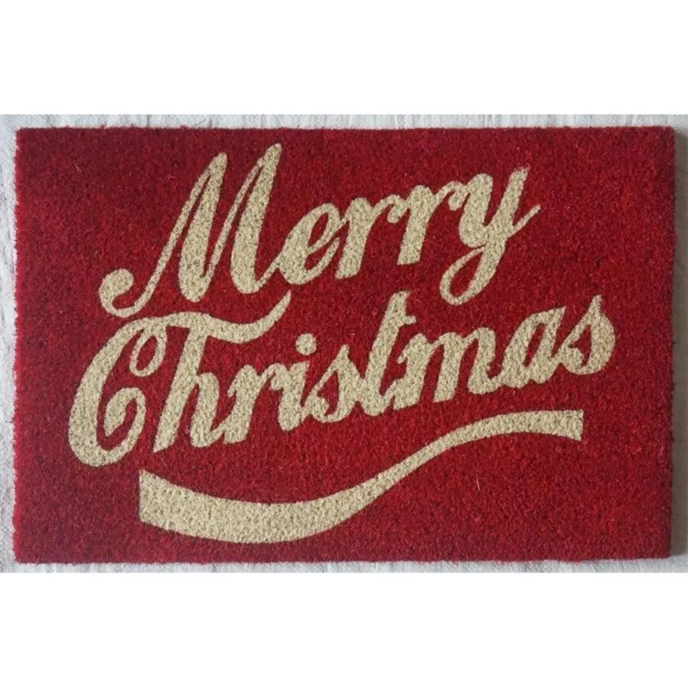 2PK Solemate Latex Merry Christmas 40x60cm Stylish Durable Outdoor Front Doormat