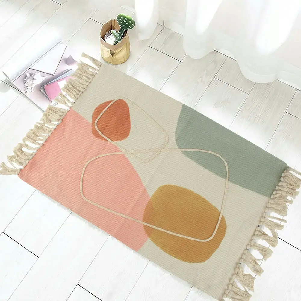 Maine & Crawford Valencia 90x60cm Tassel Rug Floor Mat Home/Room Decor Pastel