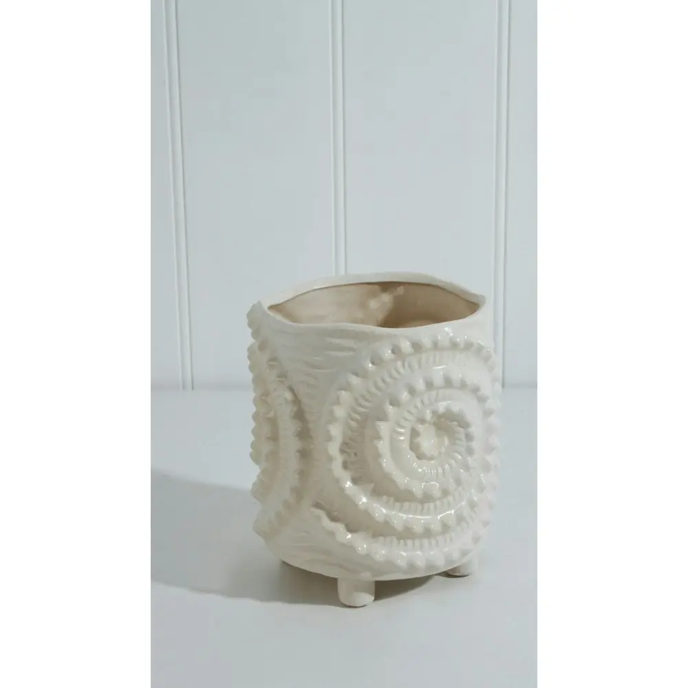 Maine & Crawford Danea 19x17cm Shell Ceramic Plant Pot Planter Home Decor White