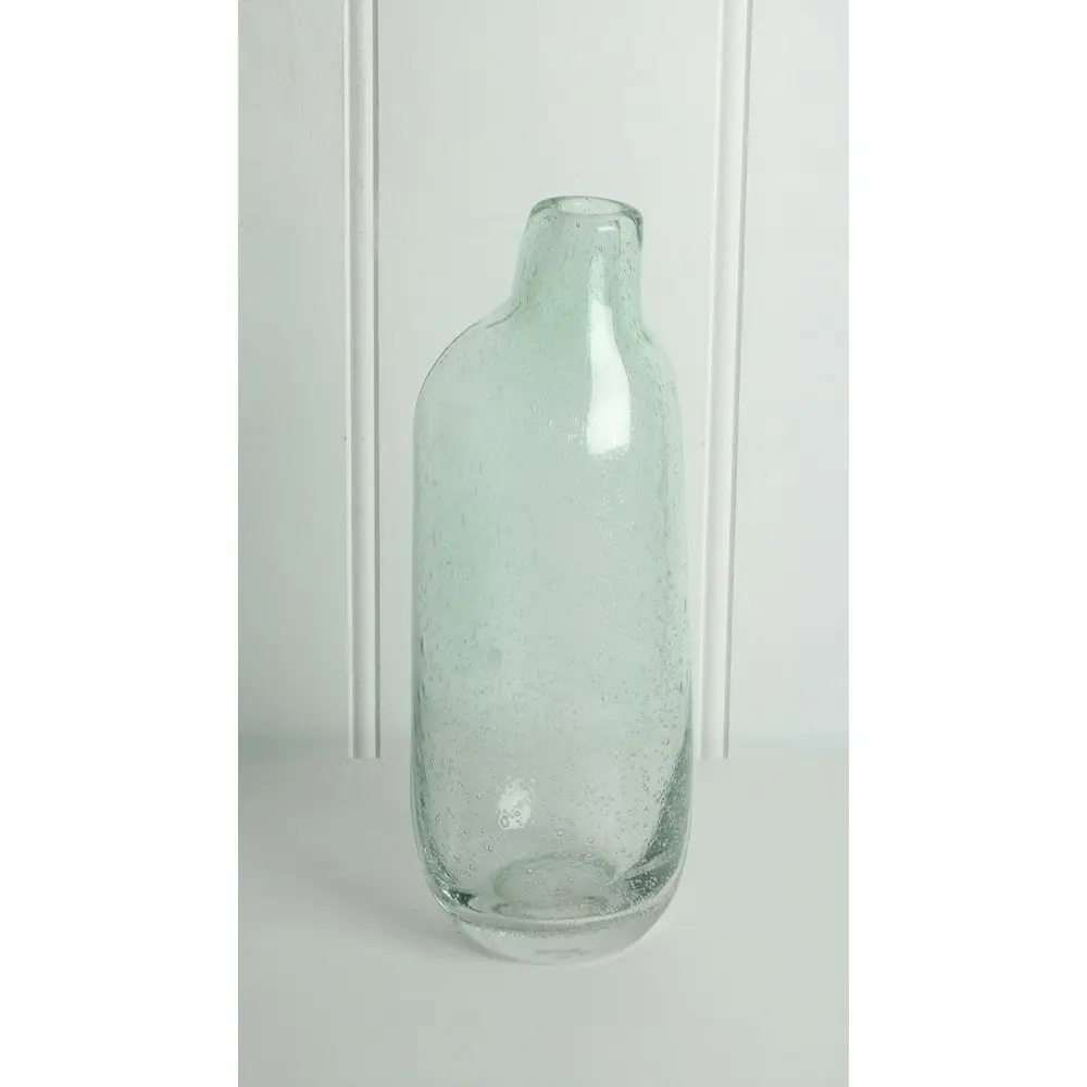 Maine & Crawford Igan 27x11cm Hand Blown Glass Round Flower Vase Decor Clear