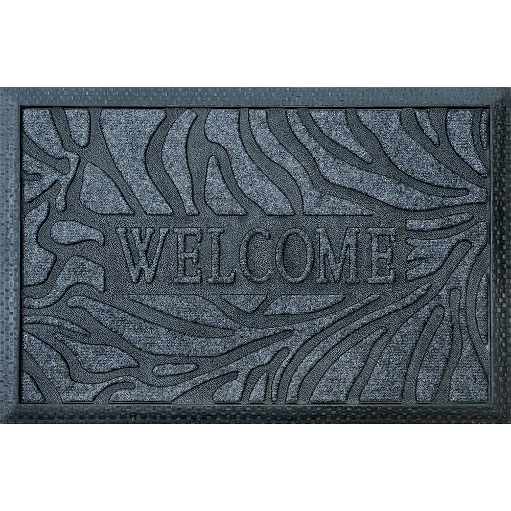 2PK Solemate Marine Carpet Welcome Zebra 40x60cm Durable Outdoor Front Doormat