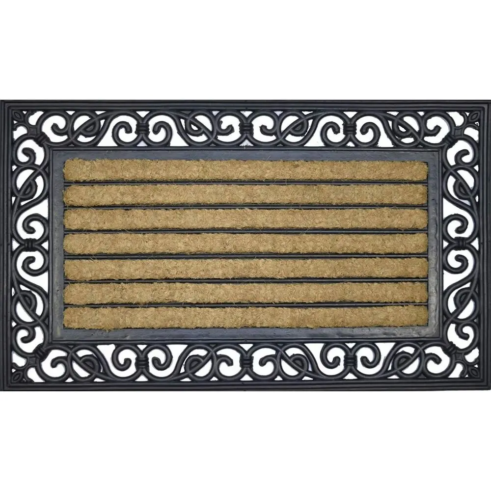 Solemate Rubber& Coconut Coir Ribbed 45x75cm Stylish Outdoor Entrance Doormat