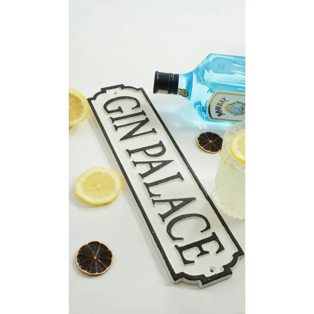 Maine & Crawford Wailid 35x9cm Cast Iron Gin Palace Plaque Sign Wall Hanging