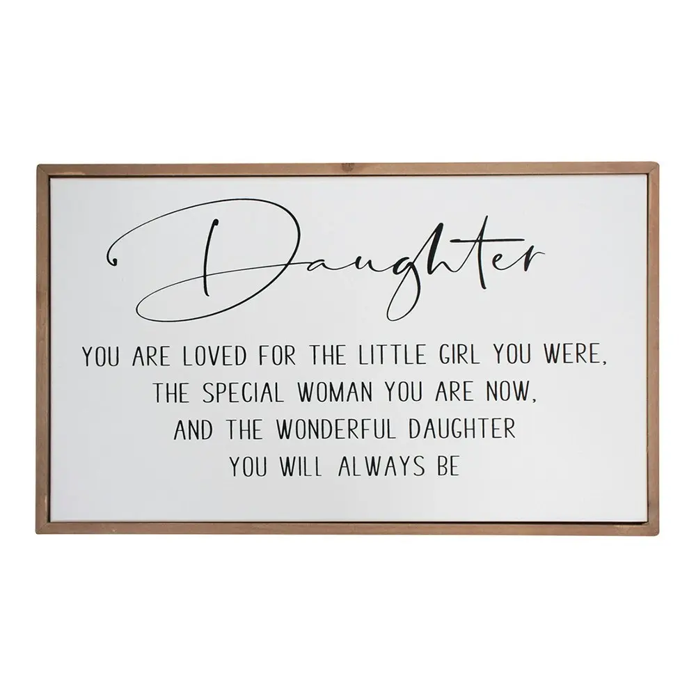 2x Wood/MDF 40cm Daughter Sign Home Wall/Tabletop Decorative Rectangular Plaque