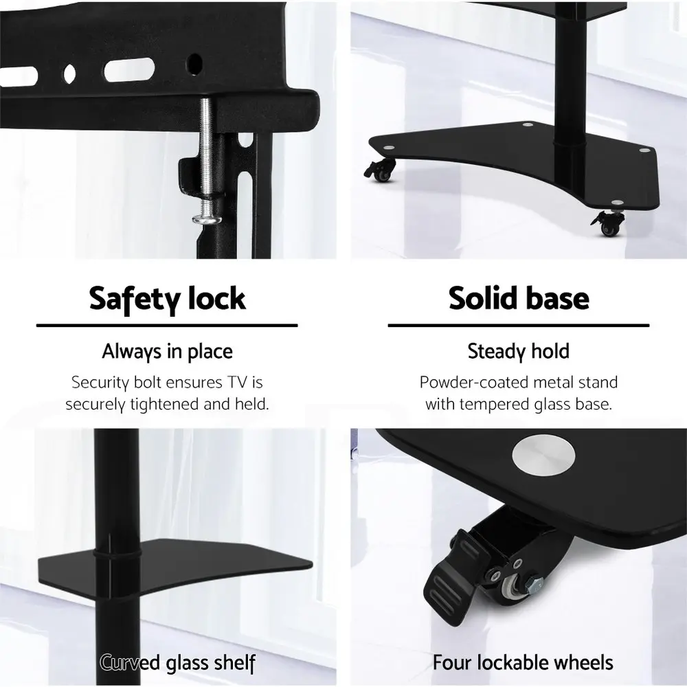 Artiss Mobile TV Stand for 32"-70" TVs Mount Bracket Portable Solid Trolley Cart