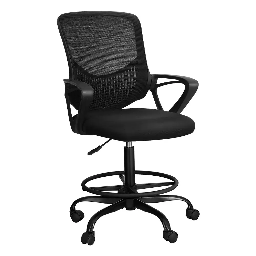 Artiss Office Chair Drafting Stool Mesh Chairs Black