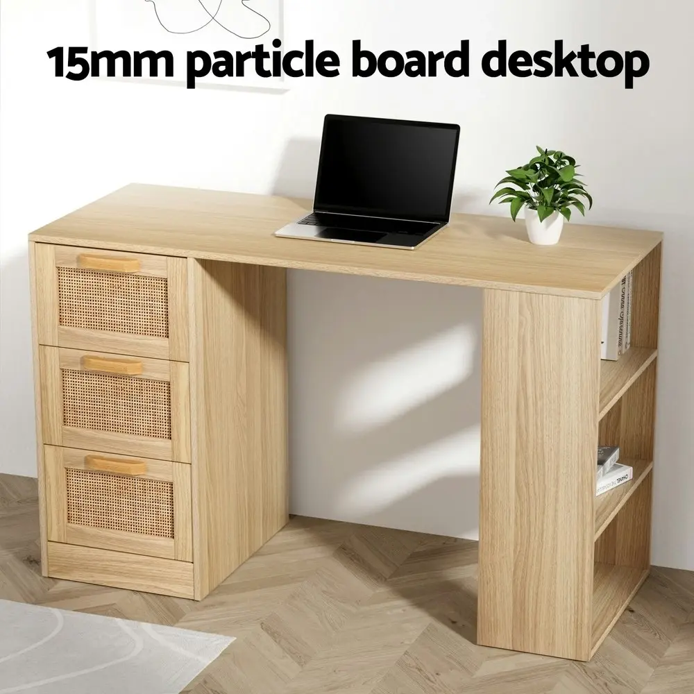 Artiss Computer Desk Drawer Shelf Cabinet Oak 120CM