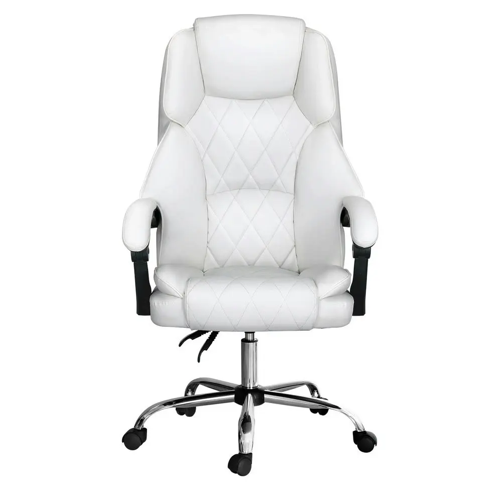 Artiss Executive Office Chair Leather Recliner White