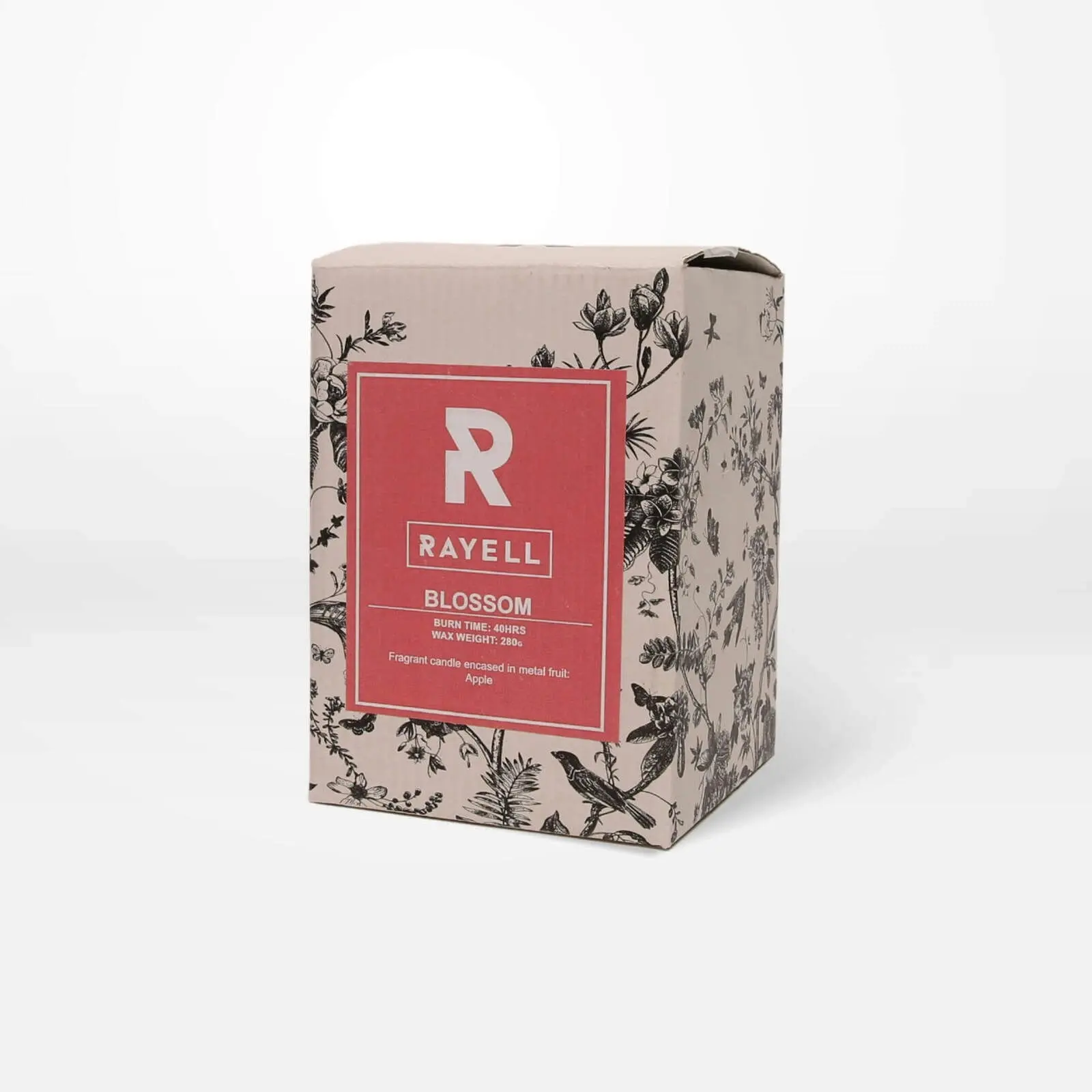 Rayell Blossom Apple 15cm Floral & Fruity Scented Soy Candle Home Decor Grey