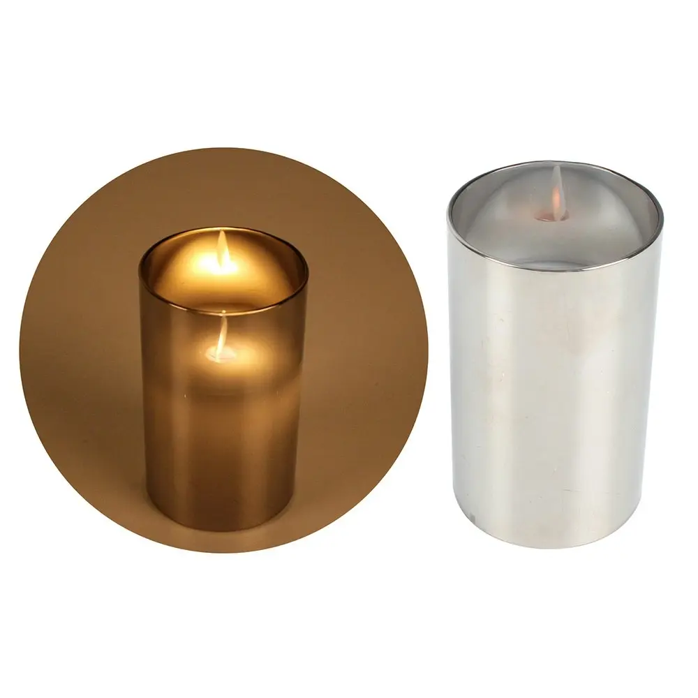 Maine & Crawford 13x8cm Moving Flameless Candle w/ Smoked Glass Home Decor Grey