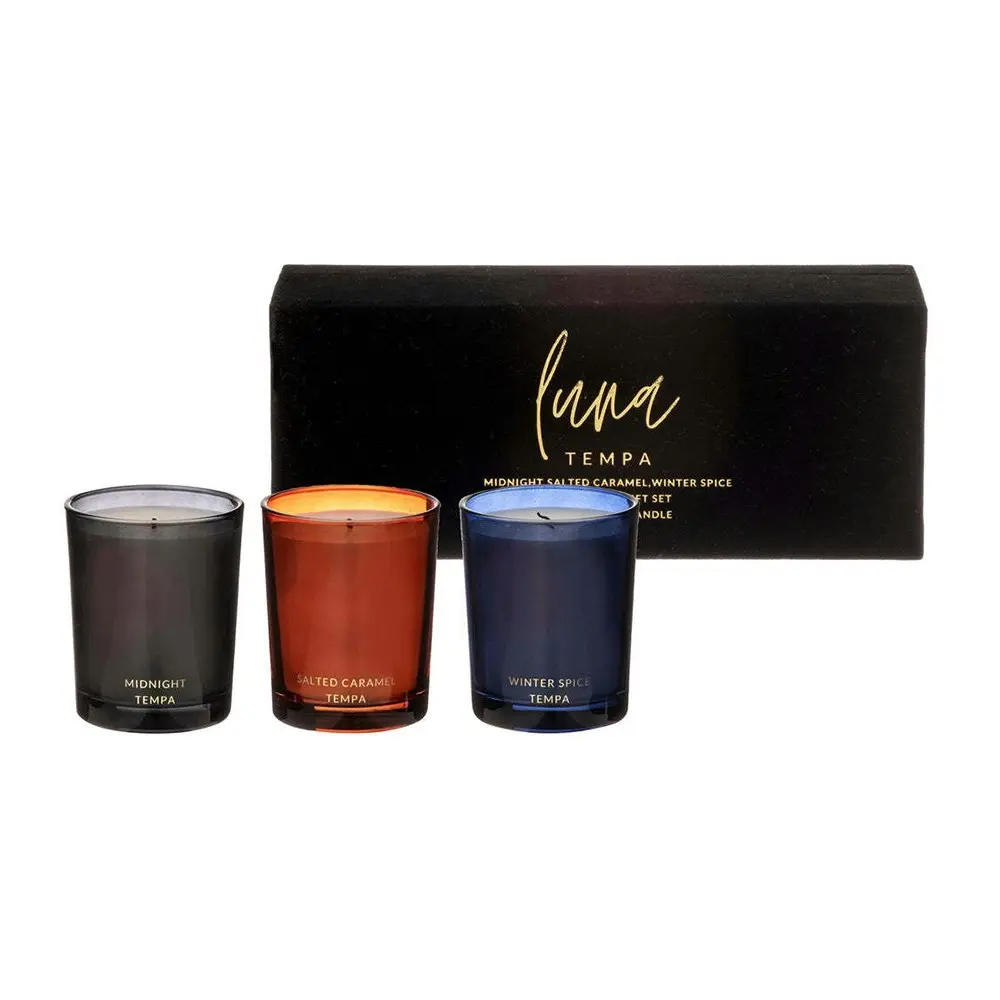 Tempa Luna Dreamy Midnight/Salted Caramel/Winter Spice Mini Candle Soy Gift Set