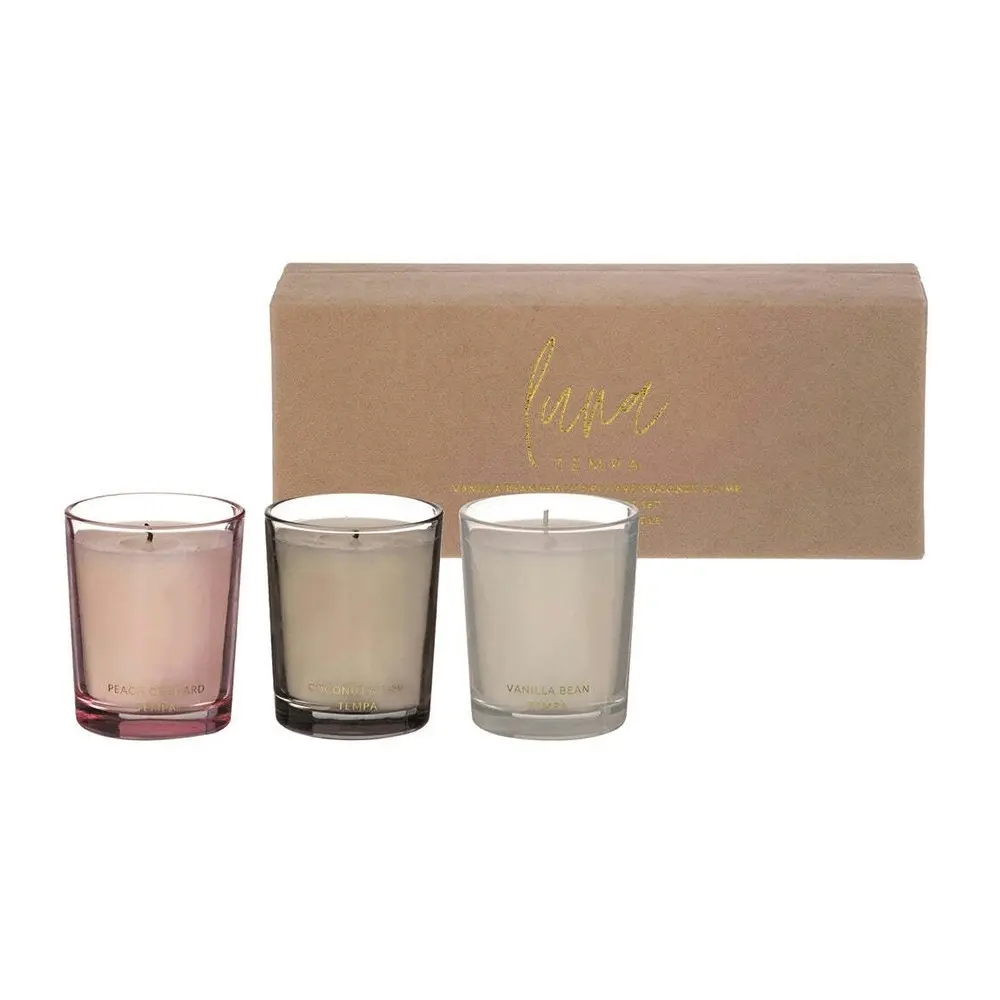 Tempa Luna Sweet Peach Orchard/Coconut & Lime/Vanilla Bean Mini Candle Gift Set