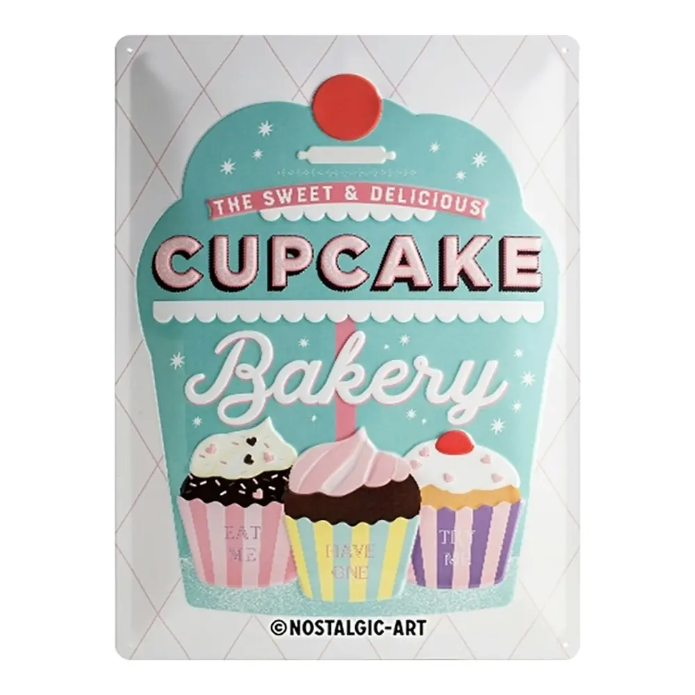 Nostalgic Art Large Metal Sign Cupcake Bakery Home/Office Wall Decor 30x40cm