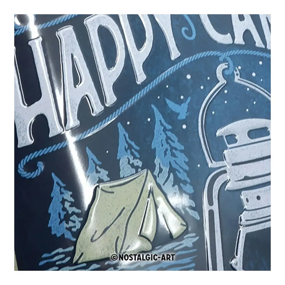 Nostalgic Art Large Metal Sign Happy Camper Home/Office Wall Decor 30x40cm