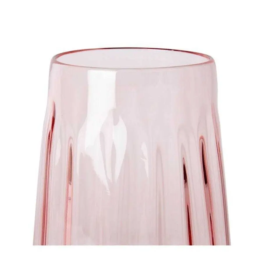 E Style 26cm Glass Demi Plant/Flower Vase Tabletop Home Decor Soft Pink