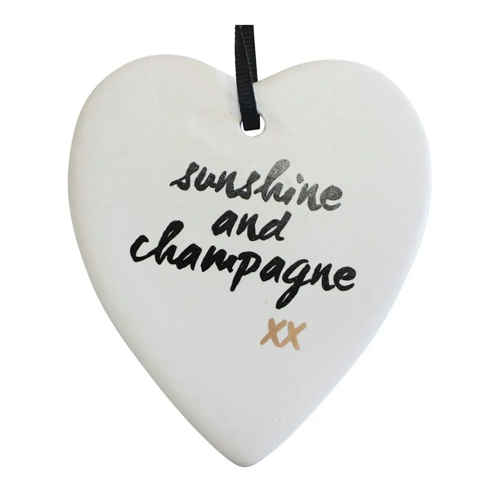 3x Ceramic Hanging 8x9cm Heart Sunshine w/Hanger Ornament Home/Office Room Decor