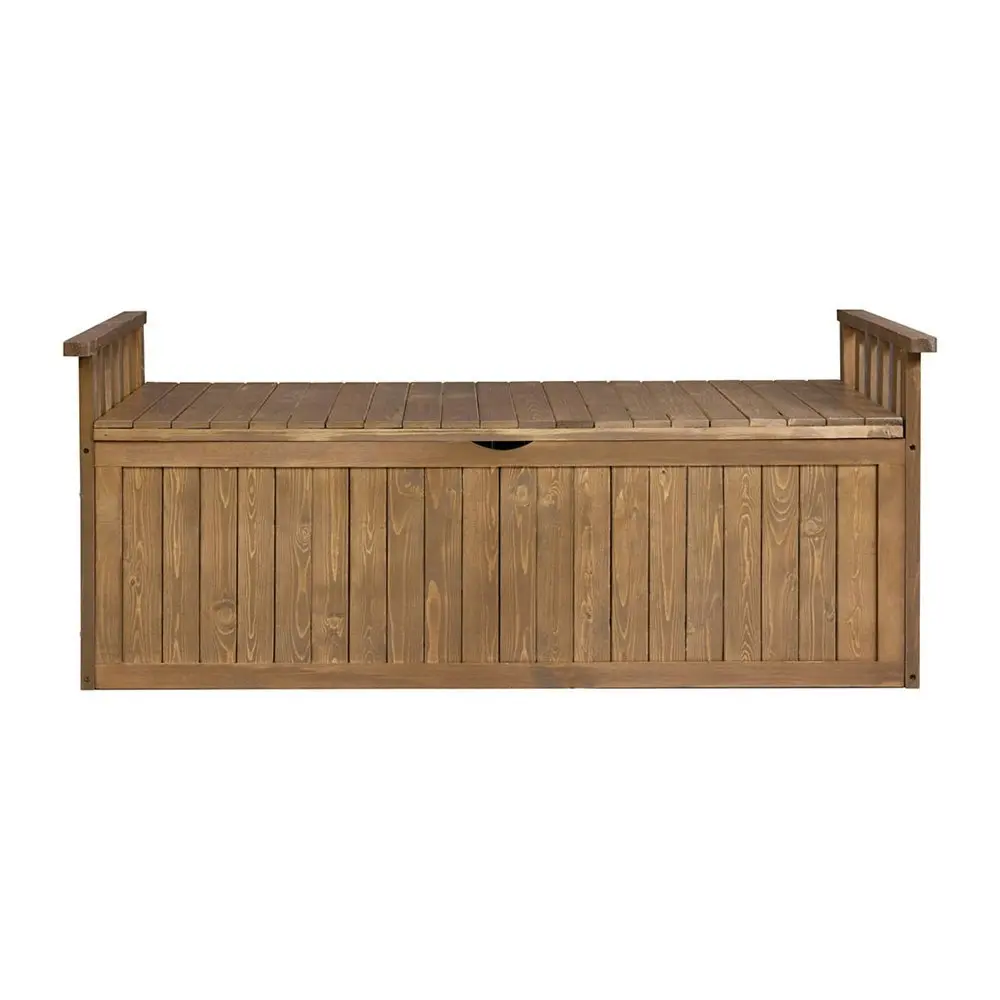 Gardeon Outdoor Storage Bench Box 129cm Wooden Garden Toy Chest Sheds Patio Furniture XL Natural