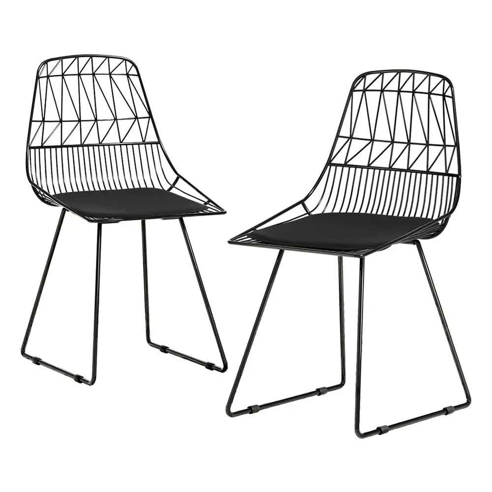 Gardeon 2PC Outdoor Dining Chairs Steel Lounge Chair Patio Garden Furniture