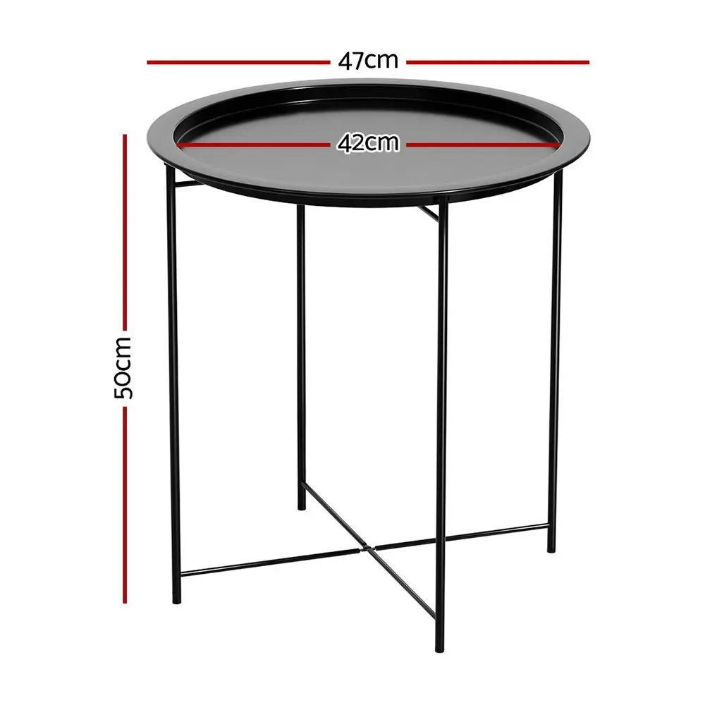 Gardeon Coffee Side Table Steel Outdoor Furniture Indoor Desk Patio Garden