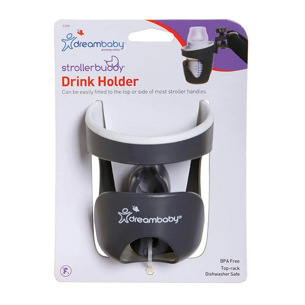 dreambaby Drink/Bottle/Sippy Cup Holder w/ Clamp For Stroller/Pram Grey/White