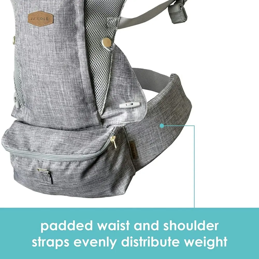 JJ Cole Peek 5 Position Strap Baby/Newborn Shoulder Carrier Heather Grey w/Bag