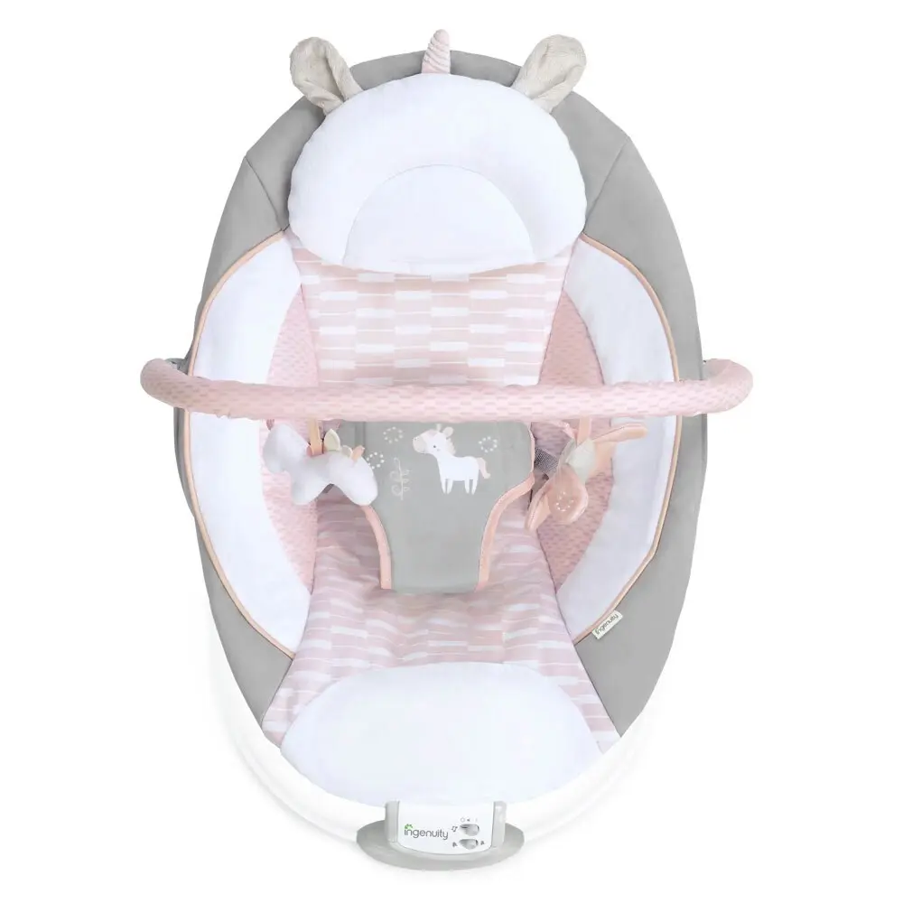 Ingenuity Baby/Infant/Newborn Bouncer/Rocker Chair/Seat 0m+ w/ Toys Audrey Pink